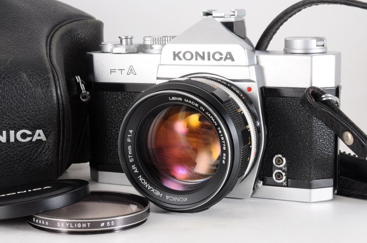 当時物 KONICA コニカ FTA HEXANON AR 57mm F1.4 一眼レフ フィルム カメラ ヘキサノン ボディ レンズ ケース S-804