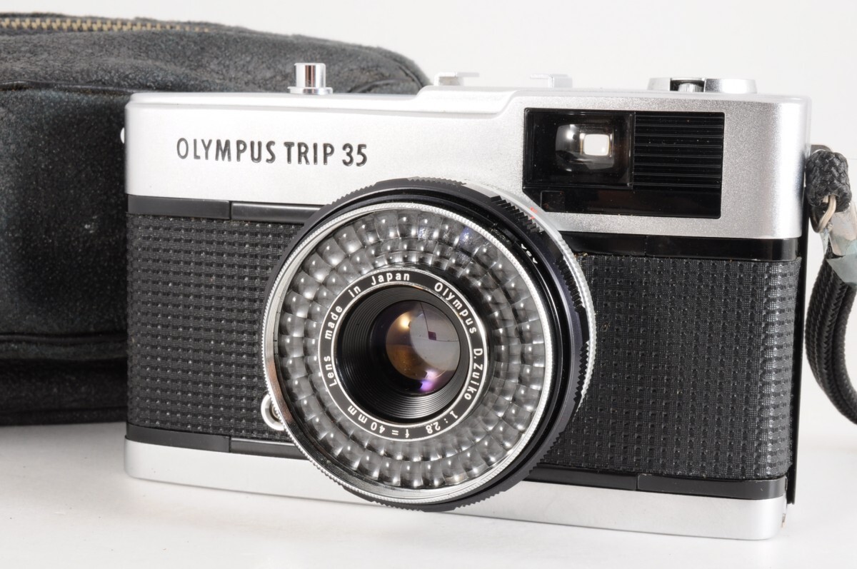 動作品 OLYMPUS オリンパス TRIP 35 トリップ 35 D.ZUIKO F2.8 40mm ケース付 フィルム カメラ レンズ LENS S-803
