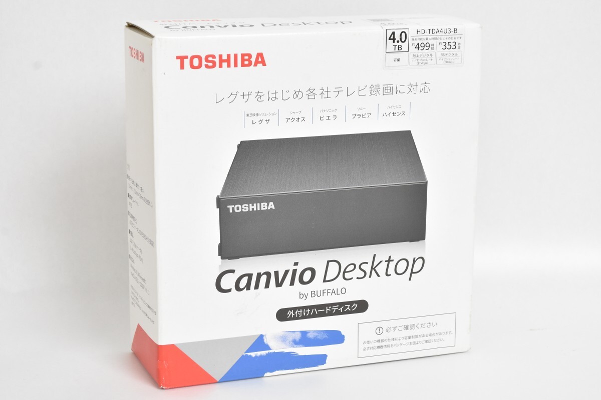 未開封 東芝 TOSHIBA BUFFALO バッファロー 4TB 外付けハードディスク HD-TDA4U3-B ブラック HDD CANVIO DESKTOP 4.0TB S-793
