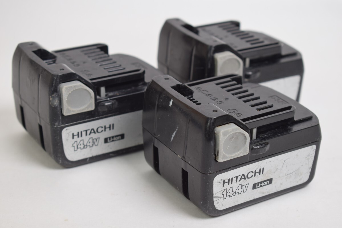 動作品 HITACHI 日立工機 BSL1430 14.4V バッテリ 3点 セット まとめ 充電式 リチウムイオン電池 DIY 電動工具 大工道具 RU-811K/031