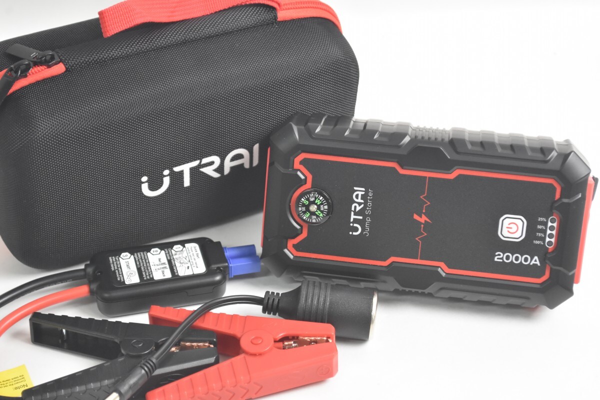 UTRAI ジャンプスターター 12V 2000A 22000mAh 車用エンジンスターター モバイルバッテリー メンテナンス RU-217G/024