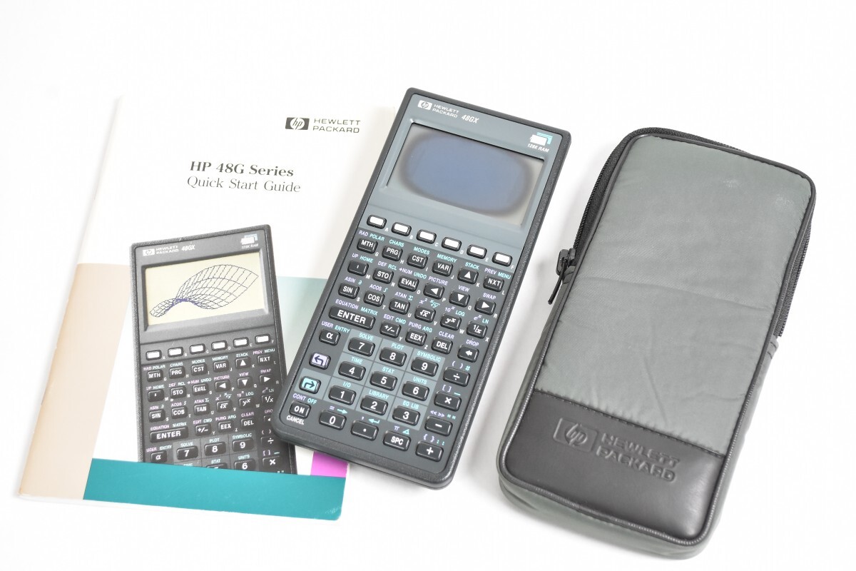 希少 当時物 HP HEWLETT PACKARD HP 48GX ヒューレットパッカード グラフィック関数電卓 ケース 取説付 高機能 レトロ 什器 RU-527S/030