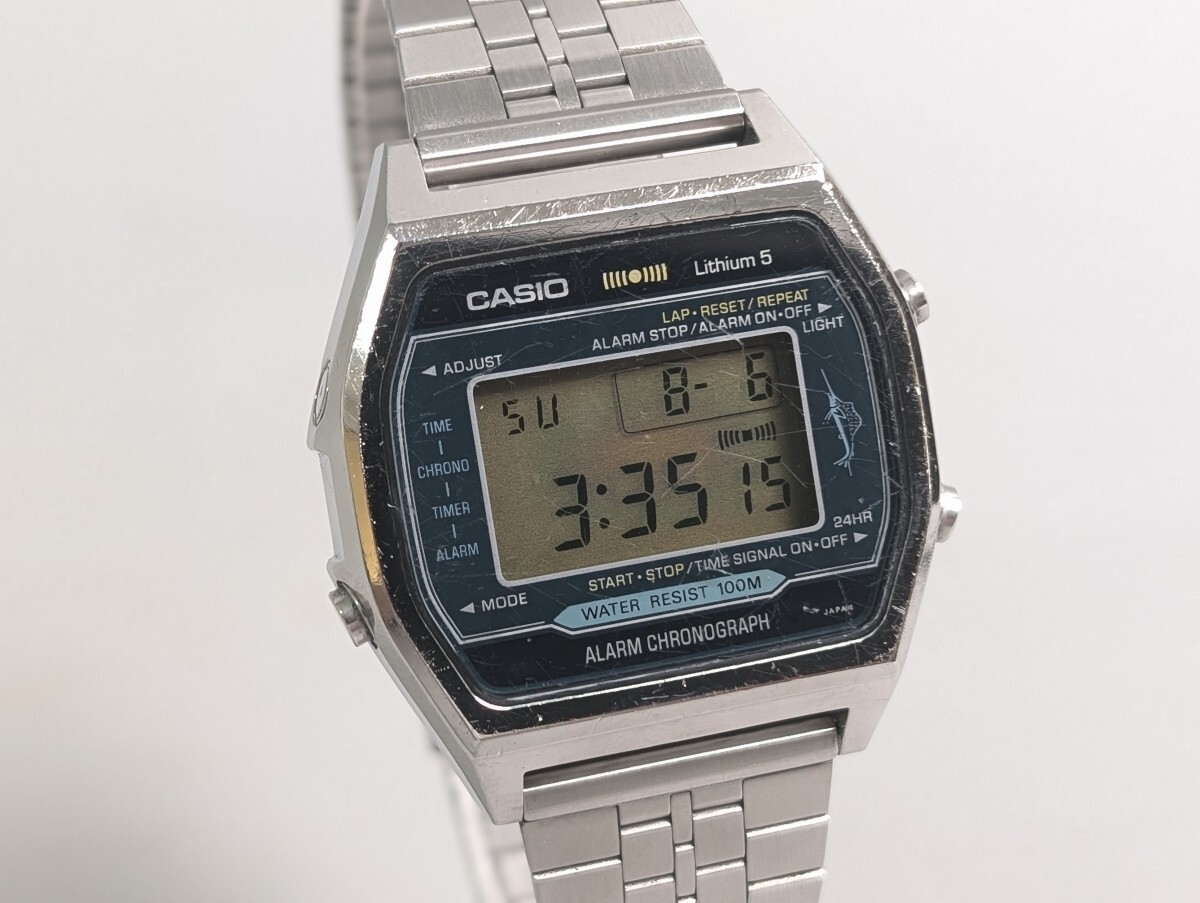 稼働 CASIO カシオ H101 カジキ デジタル 文字盤 メンズ 腕時計 スクリューバック クォーツ QZ 100m 防水 オールド ビンテージ S-777
