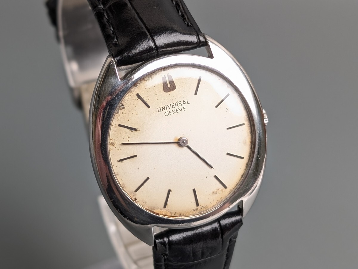 稼働 UNIVERSAL GENEVE ユニバーサルジュネーブ 842111 手巻き ラウンド メンズ 腕時計 アンティーク ビンテージ RU-400G/018