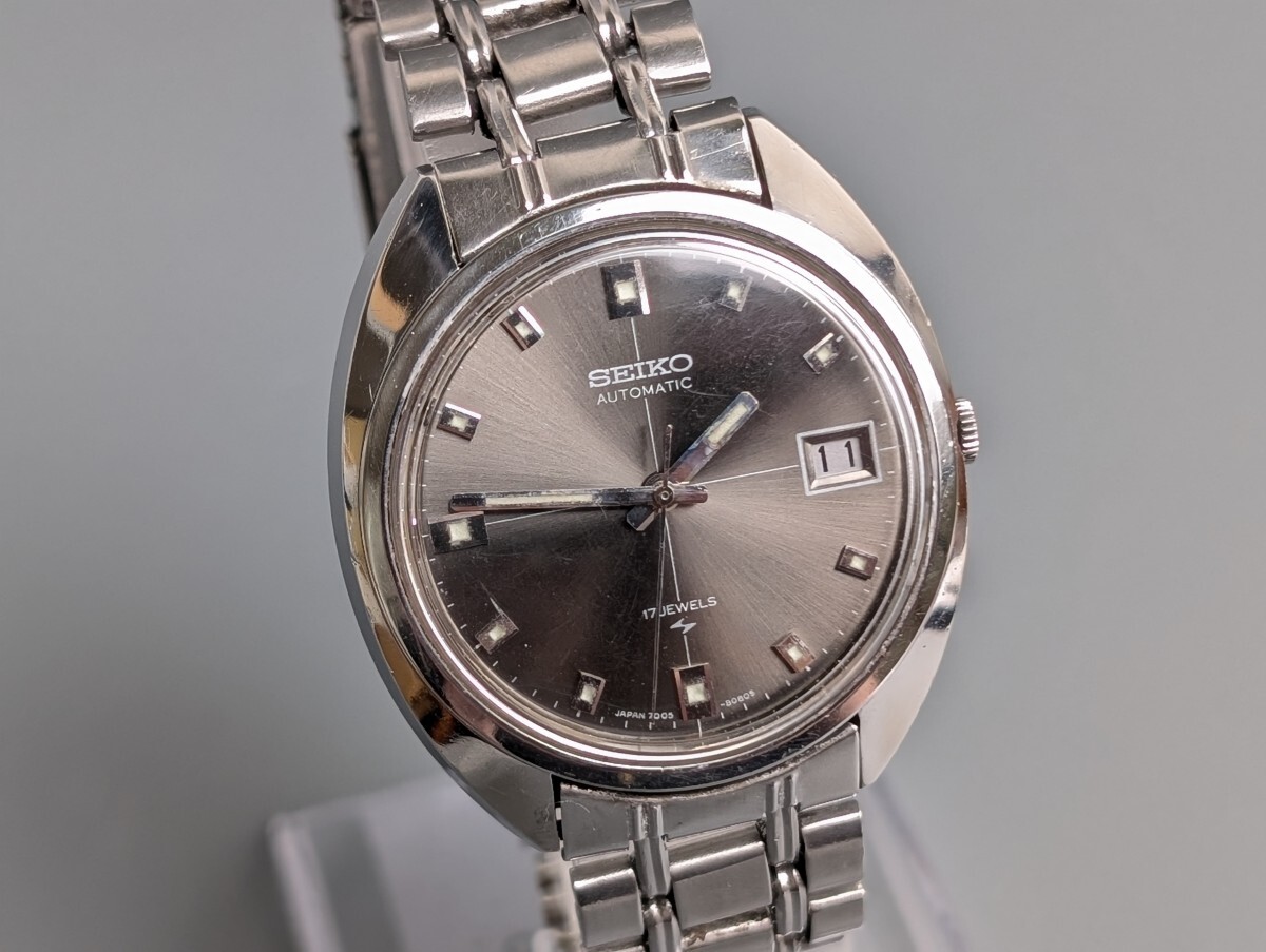 稼働 SEIKO セイコー オートマチック 7005-8030 自動巻き デイト 17石 メンズ 腕時計 アンティーク ビンテージ RU-396G/018
