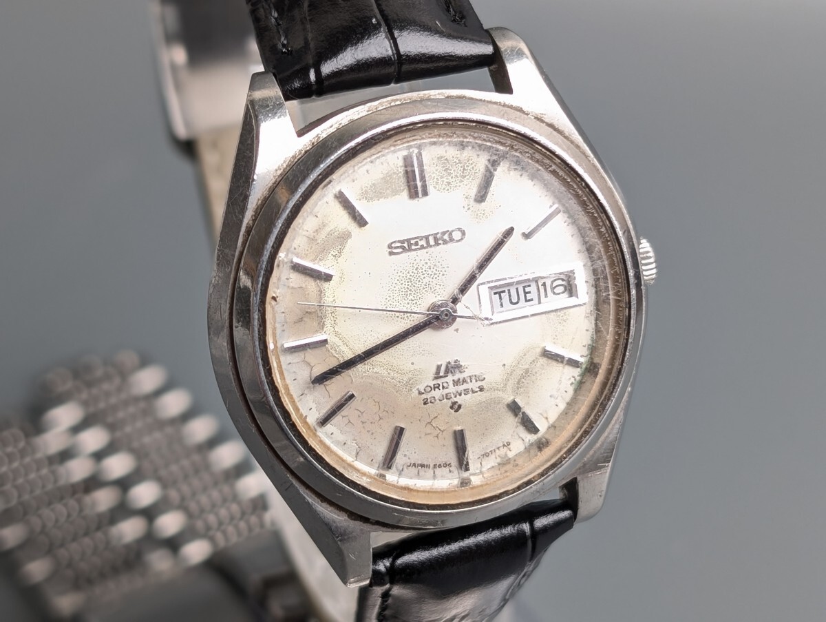 SEIKO セイコー LM ロードマチック 5606-7070 自動巻き 23石 デイデイト 純正ベルト付 メンズ 腕時計 アンティーク RU-199G/023