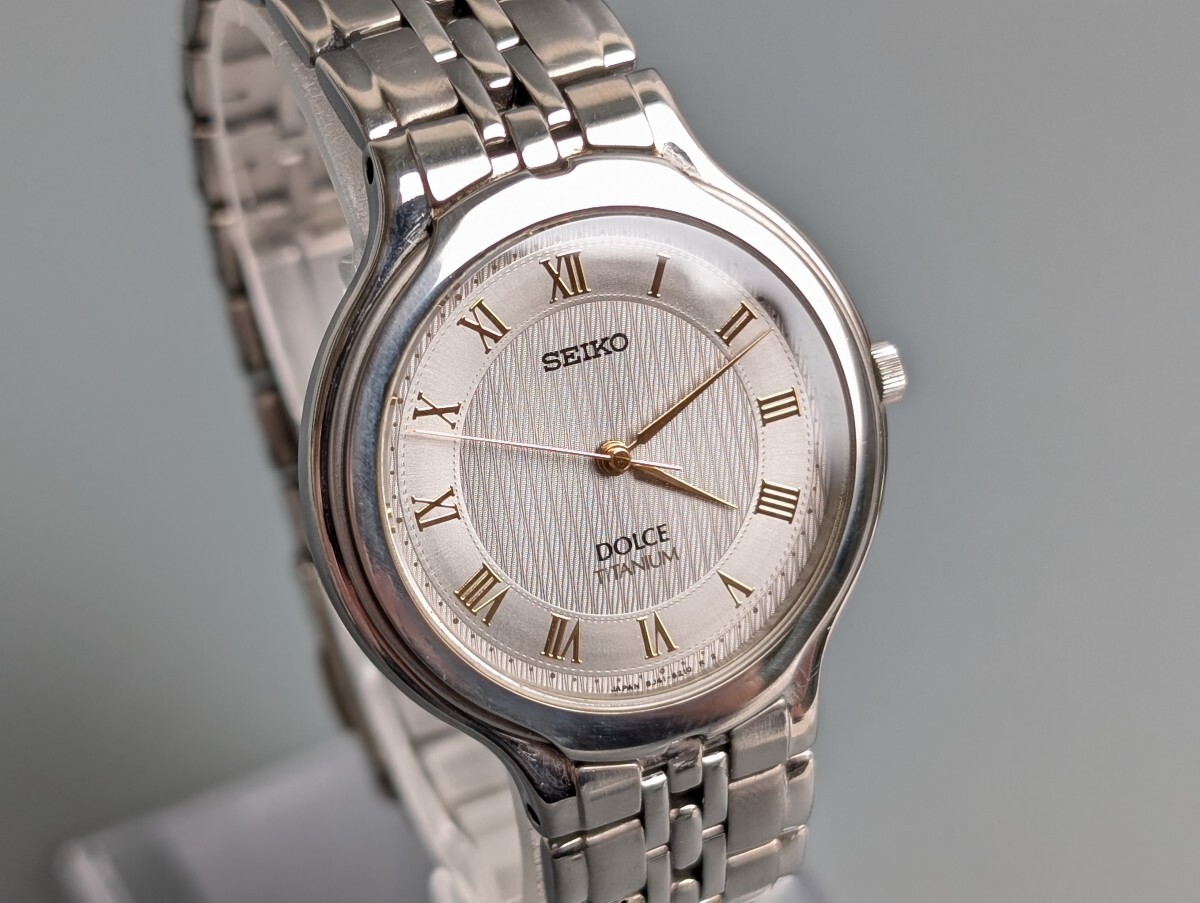 稼働 SEIKO セイコー Dolce ドルチェ 8J41-6120 シルバー文字盤 3針 クォーツ QZ メンズ 腕時計 アンティーク RU-392G/018