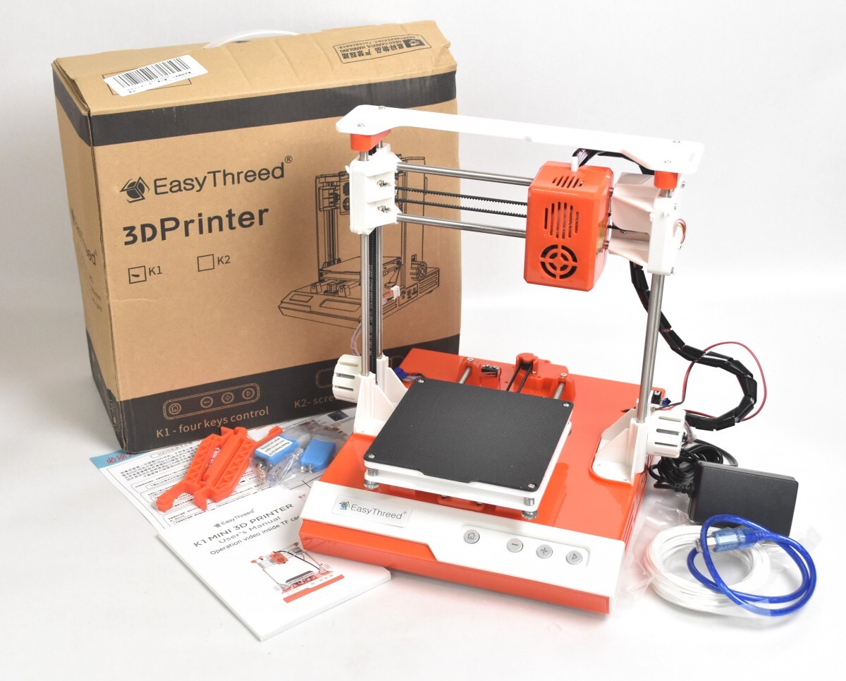 未使用 EASYTHREED イージースリーディー ミニ3Dプリンター K１元箱 取説付 立体 造形 初心者向け 教育用 デスクトップ RT-793T/012