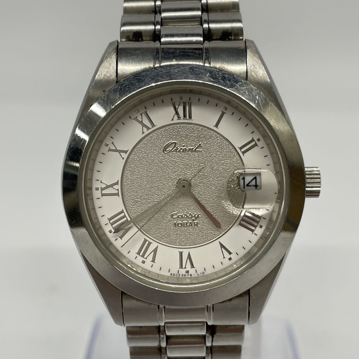 【電池交換済み】ORIENT Cassy 6EC367-60 CA 時計　オリエント クオーツ シルバー 稼働 腕時計 デイト