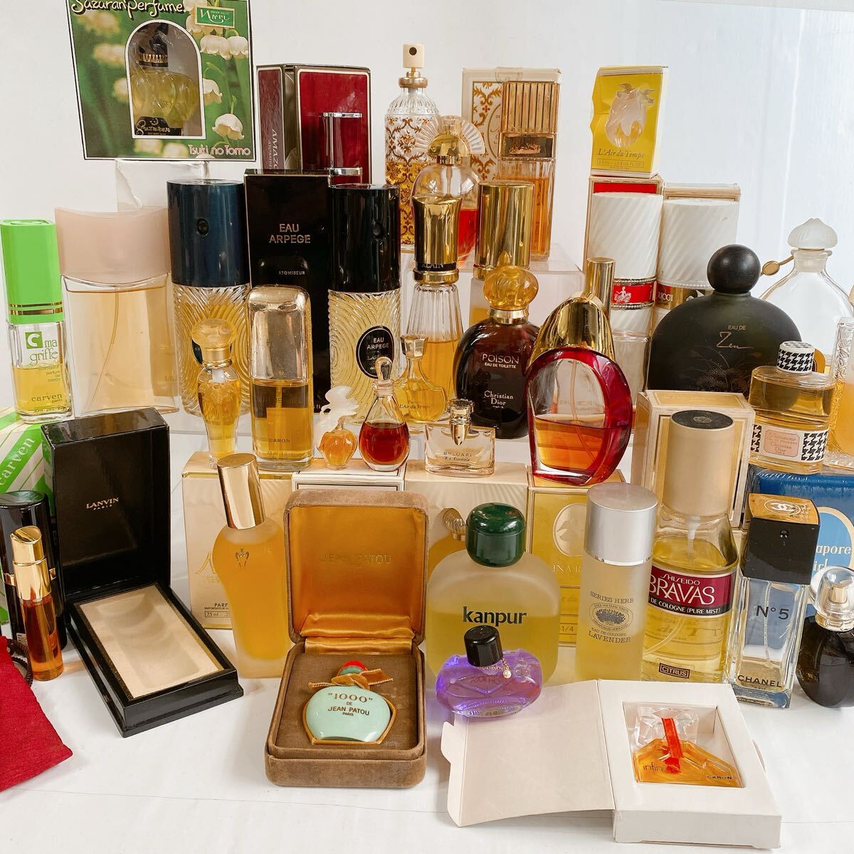 149-【1スタート】GUERLAIN HERMES Dior LANVIN BVLGARI ROCHAS SHISEIDO CARON 箱付き ミニボトル 中古香水まとめ