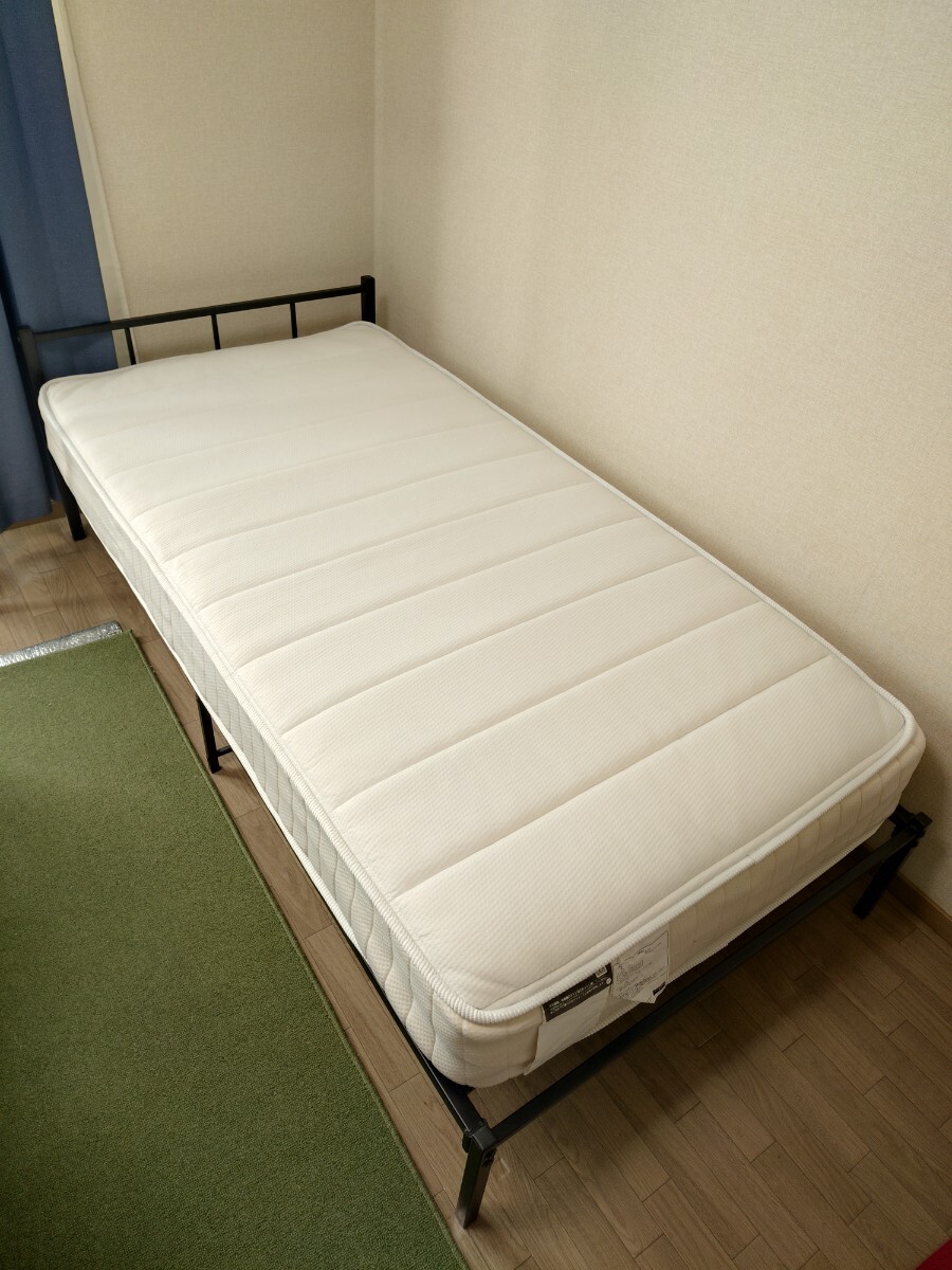 【中古】シングルベッド マットレス パイプベッド