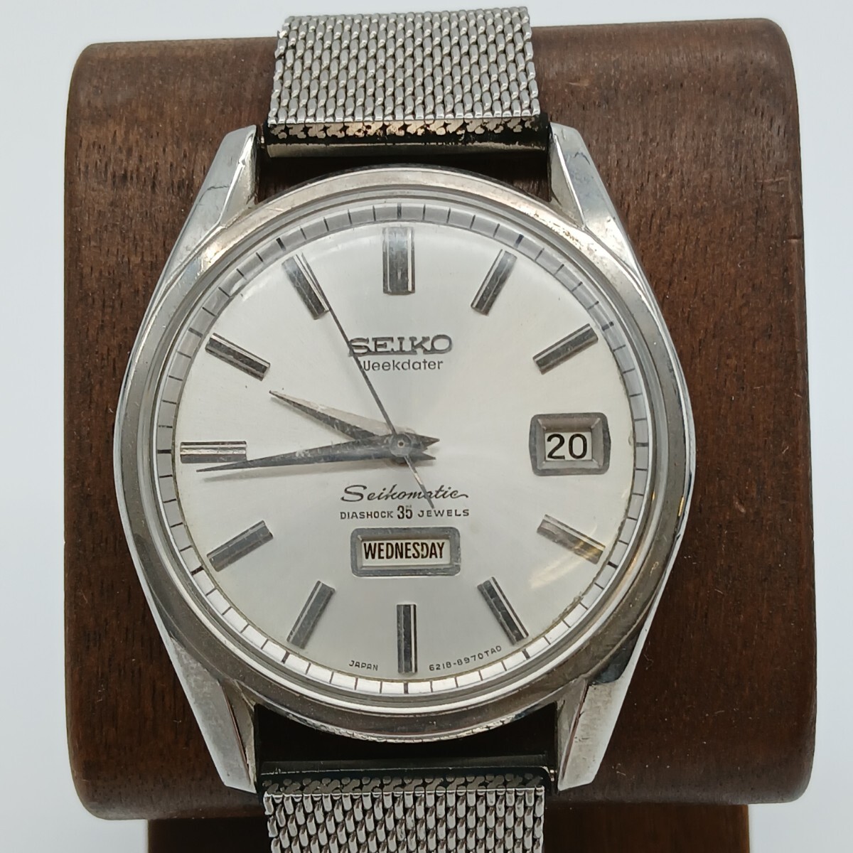 【X-42】 SEIKO セイコー セイコーマチック ウィークデーター AT/自動巻 35石 デイデイト シルバー文字盤 メンズ腕時計 動作未確認