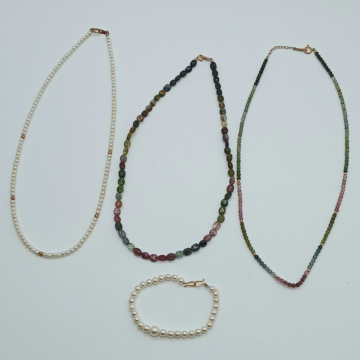 【S5/2AP15】 アクセサリー まとめ 留め具 K18 石系 パール ネックレス など 総重量約24g
