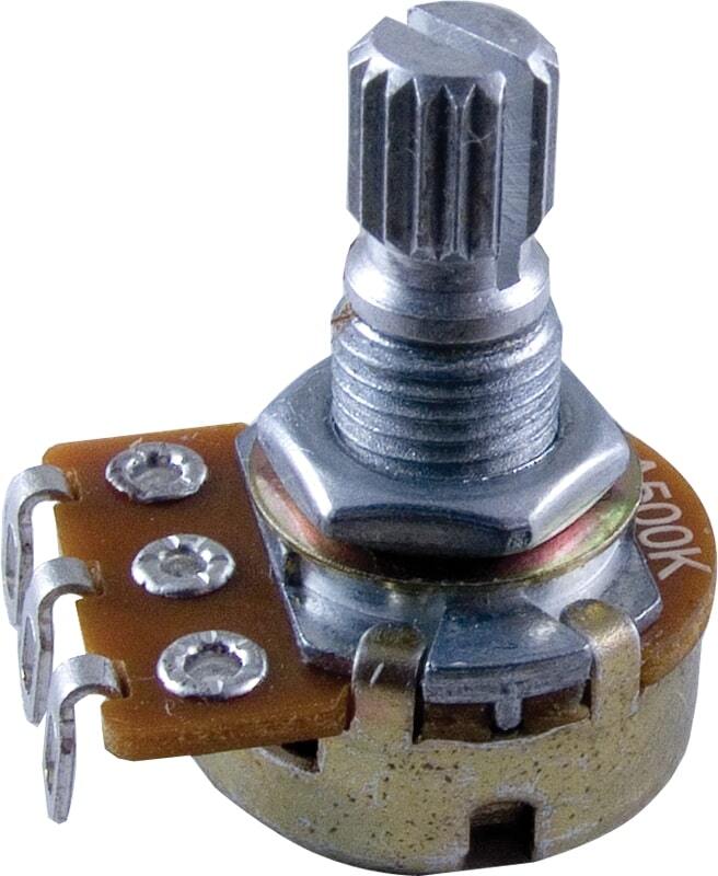 ポット Potentiometer - Alpha, Audio, Knurled Shaft, 16mm, A500 kΩ [送料170円から 同梱可]