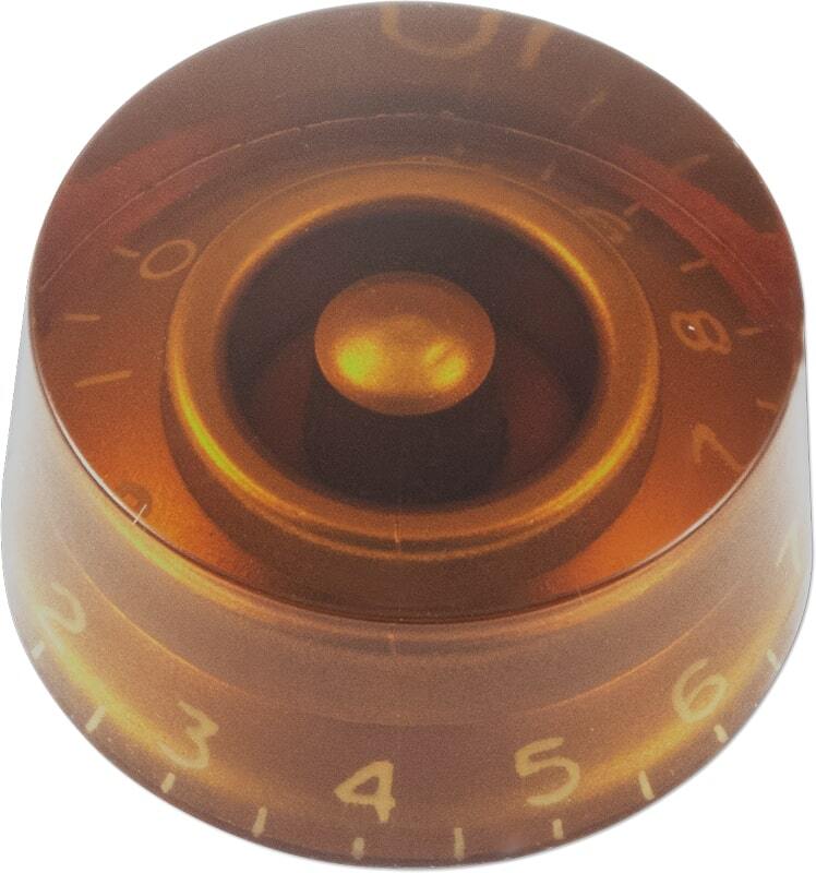 ノブ Knob - Speed, Gibson Style see-through,For 24 teeth knurled shaft, Amber [送料170円から 同梱可]