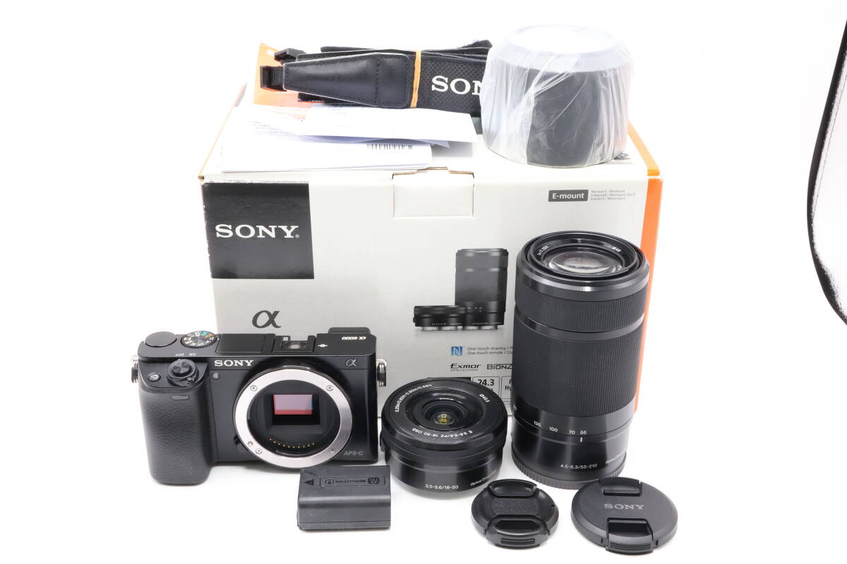 「みんカメ」5-129 SONY ソニー α6000 ダブルズームレンズキット E PZ 16-50mm F3.5-5.6 E 55-210mm F4.5-6.3 OSS 現状品 動作確認済み