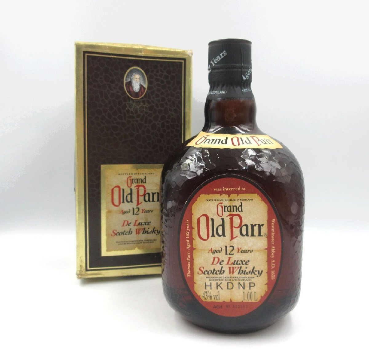 ★◇ Grand Old Parr 12年 De Luxe Scotch Whisky グランドオールドパー デラックス スコッチウイスキー 1000ml 1L 43% 古酒 未開栓 箱付