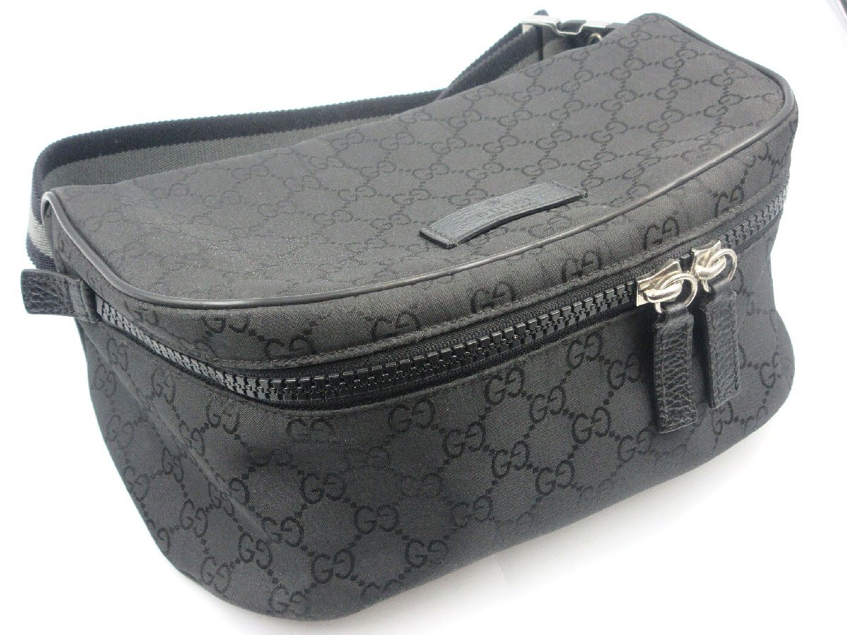 ★◎GUCCI グッチ GGナイロン ボディバッグ 449182 ウエストポーチ ショルダーバッグ 中古 ブラック 個人保管品