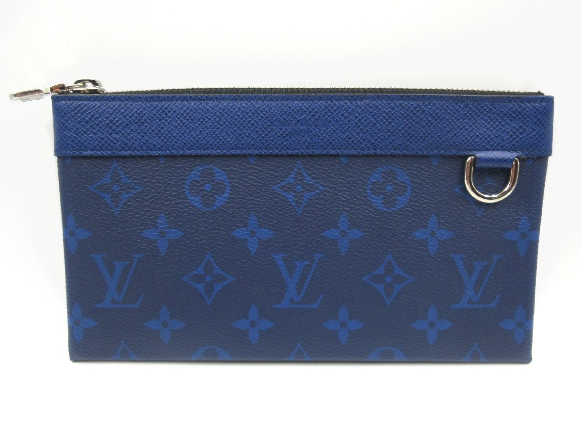 ★◇ LOUIS VUITTON ルイヴィトン ポーチ M30278 タイガ ラマ ポシェット ディスカバリーPM コバルトブルー 中古品