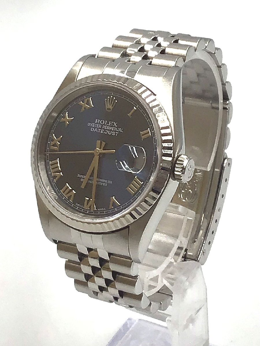 ★☆ROLEX　ロレックス　デイトジャスト　オイスターパーペチュアル　16234　WG×SS　ブルー文字盤　ケース　冊子　T番