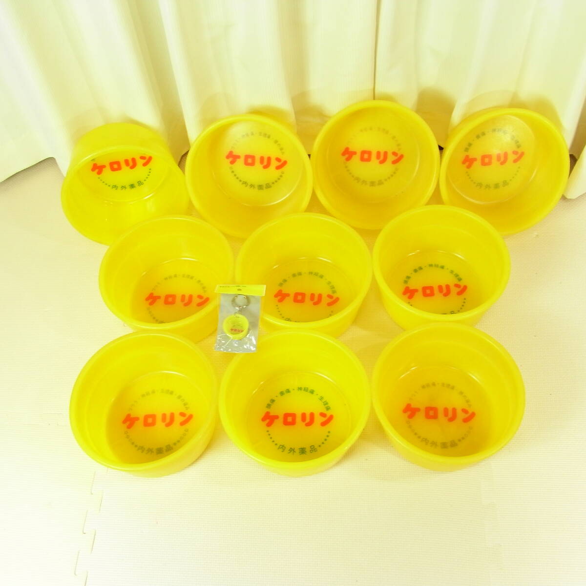 実際に銭湯で使用 mutuwa ケロリン 風呂桶 洗面器 10個セット キーホルダー付き 内外薬品 お風呂屋さん 昭和レトロ 睦和商事 湯桶