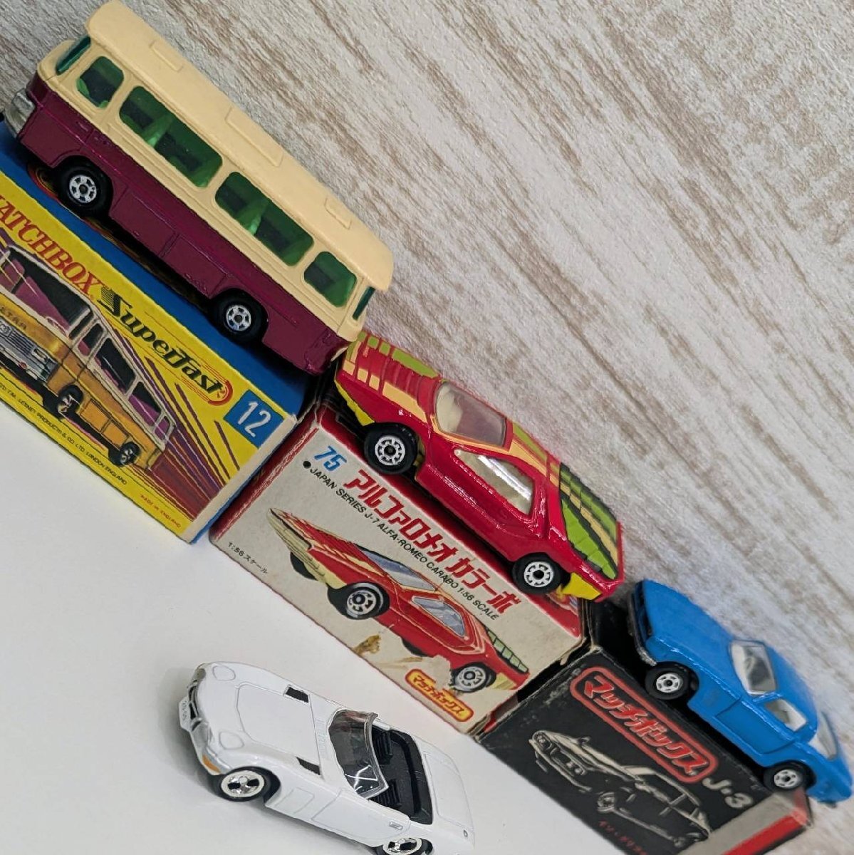 【錦】old MATCHBOX with box *3 + CORGI *1 年代物・箱付きマッチボックス３台 + コーギー1台【734-737MO】F30