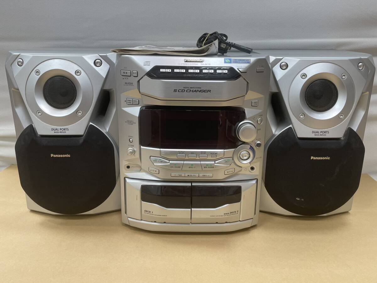 【塩】Panasonic パナソニック SA-AK18 5CDチェンジャー ミニコンポ CDステレオシステム 通電のみ確認【22734CK】F30