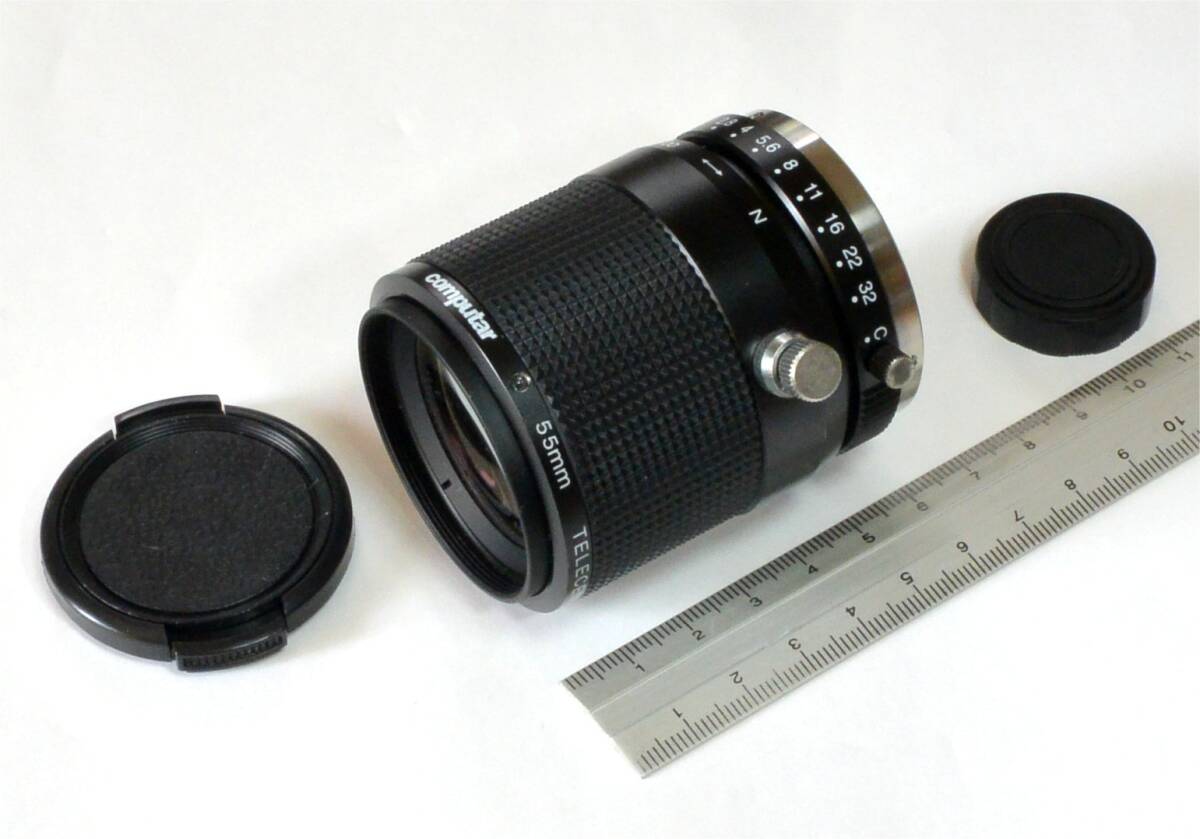 ★ Computar Cマウント テレセントリック・レンズ　TEC-M55　2/3”　55mm F2.8　倍率可変 マクロレンズ 動作確認 ニコン１で 検) KCM-105T