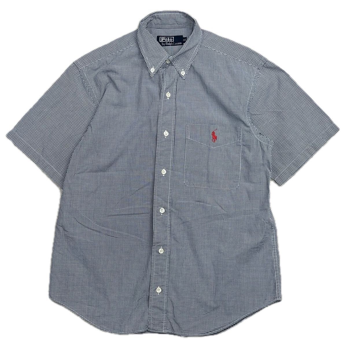 POLO Ralph Lauren ポロラルフローレン 半袖シャツ トップス ボタンダウン チェック柄 綿100% コットン 150cm レディースにも