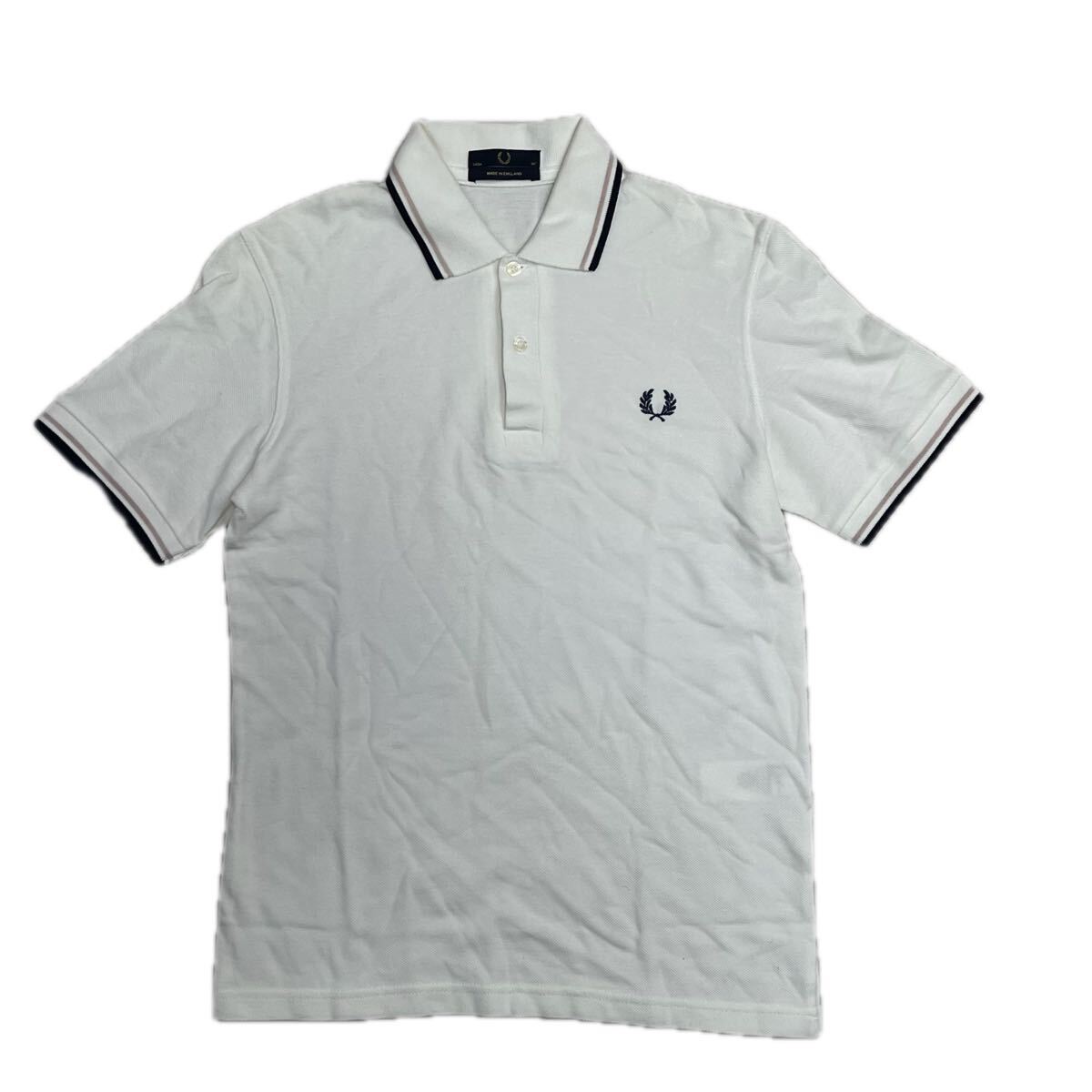 FRED PERRY フレッドペリー ポロシャツ 白 ホワイト イングランド製 半袖ポロシャツ コットン　メンズ　スポーツ　カジュアル　
