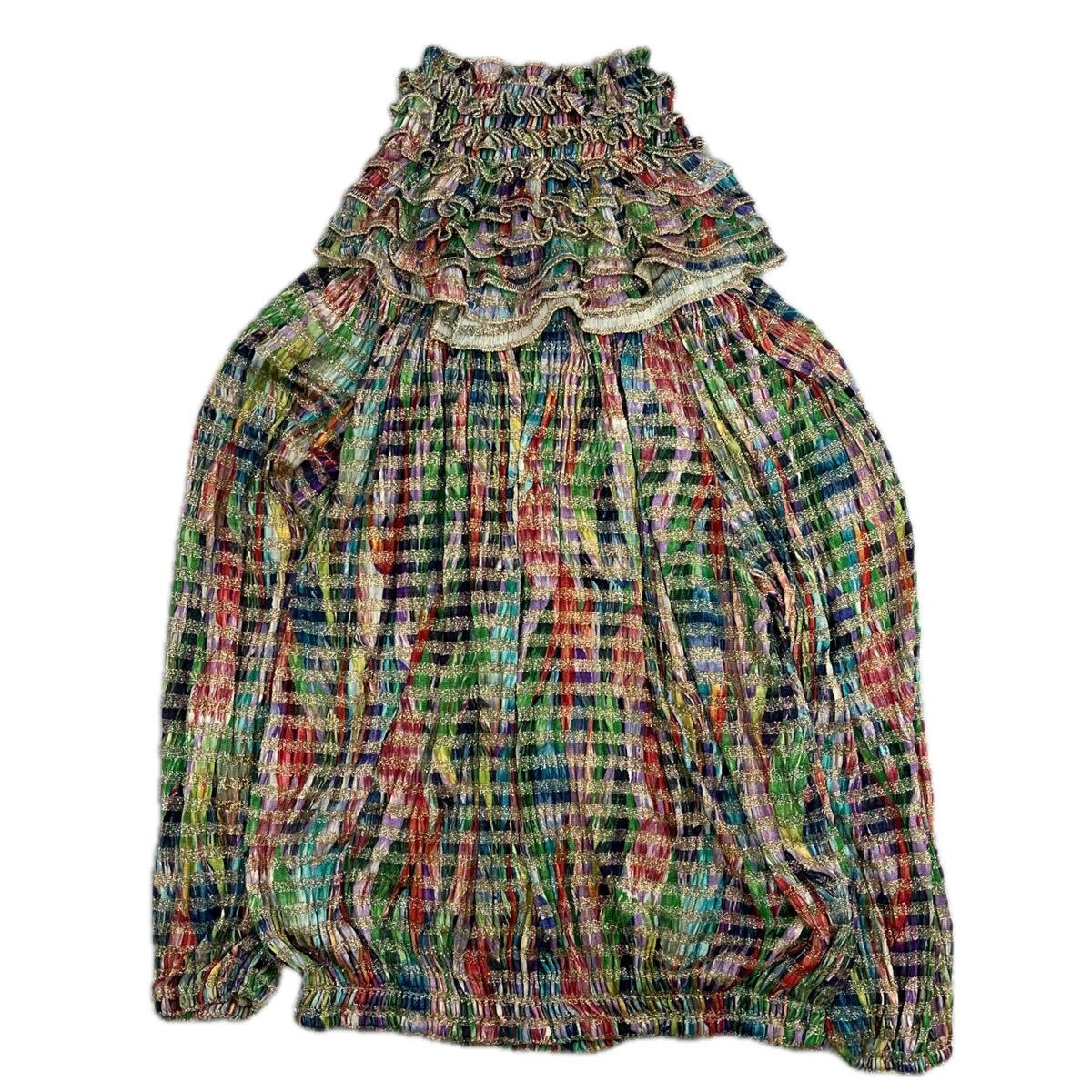 MISSONI ミッソーニ　イタリア製　マルチカラー　スカート　マルチウェイ　ティアード　ビスチェ　スカート　シャギー　ロングスカート 