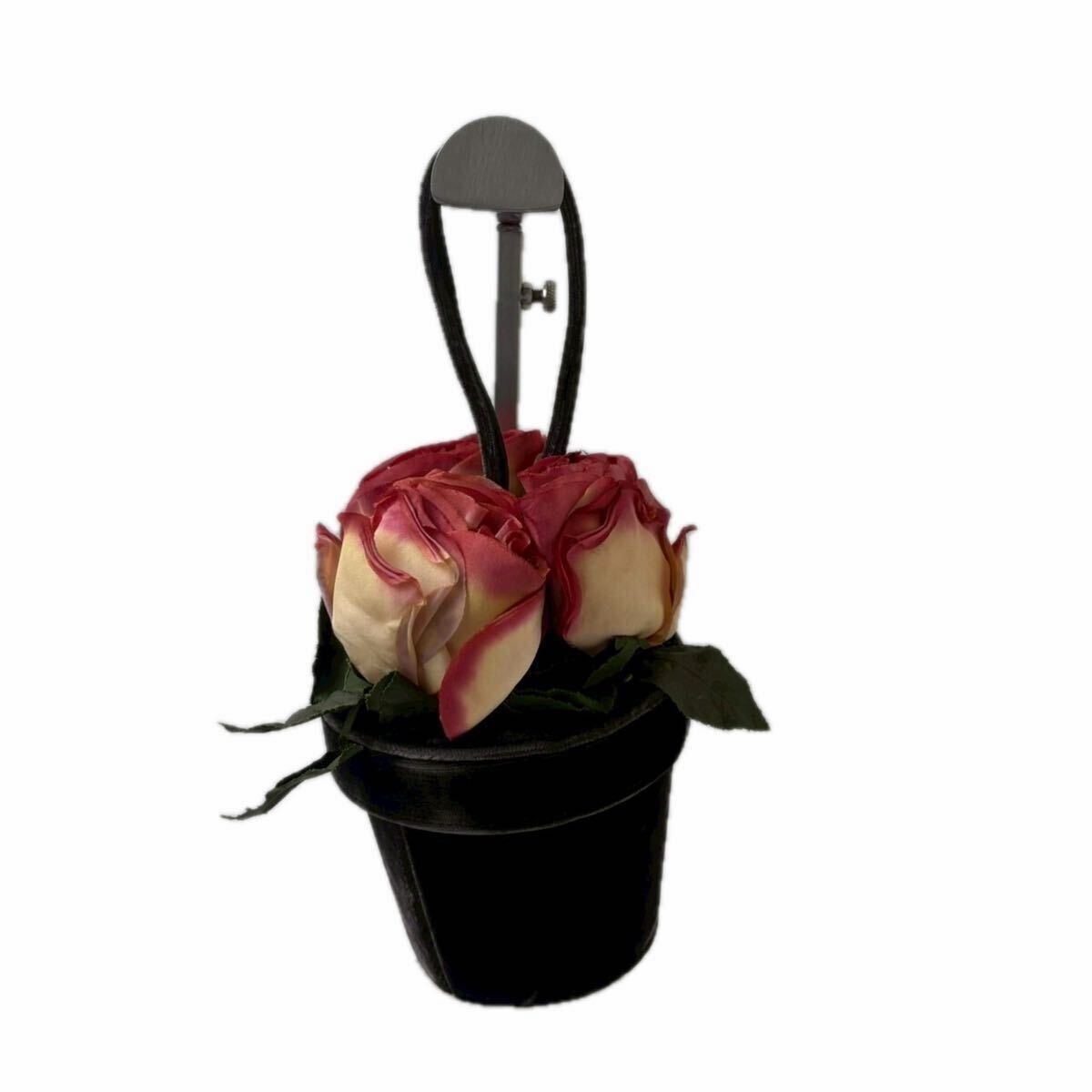 LULU GUINNESS ベロア 薔薇 植木型 ハンドバッグ　和装用　パーティ　レディース　お花　可愛い　ワンハンドルバッグ　パーティ