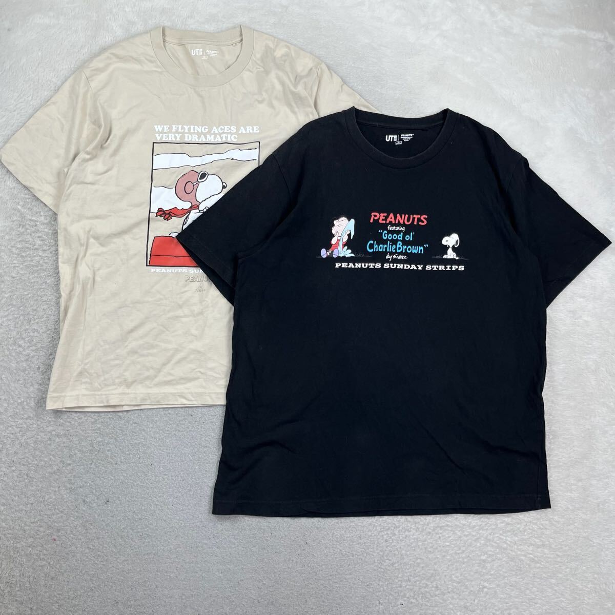 【2点セット】UNIQLO ユニクロ ピーナッツ・サンデー・スペシャルズ UT グラフィックTシャツ スヌーピー 341-447165 341-447167 XL