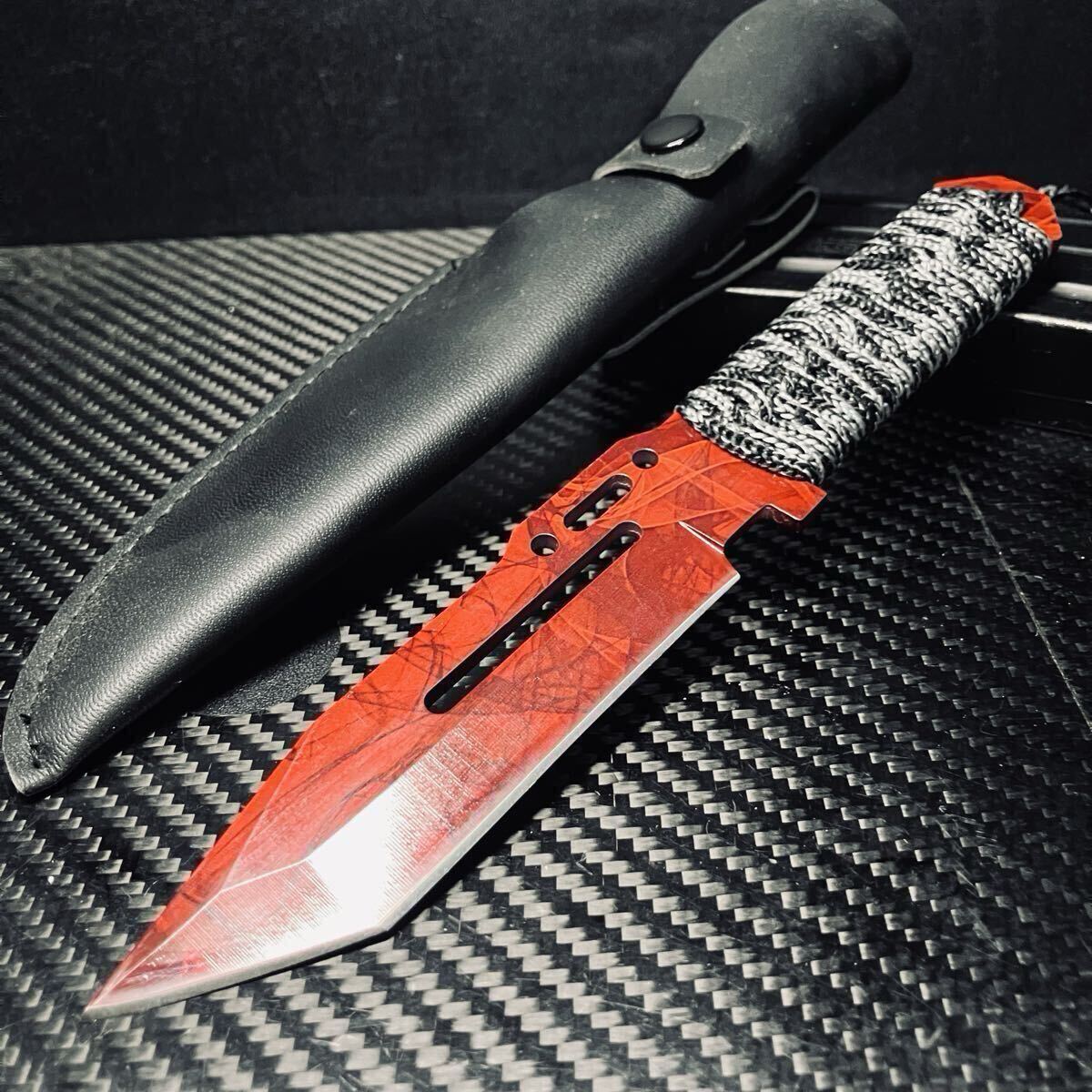 サバイバルナイフ 鋼製 薪割り 專用シース付き キャンプ アウトドア　ハイキング 野外登山 110g