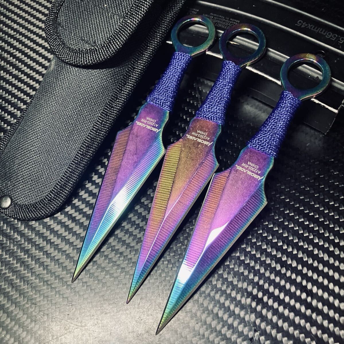 アウトドア サバイバル道具 サバイバルナイフ 3本セット 刃無し ハイキング 野外登山 44g 