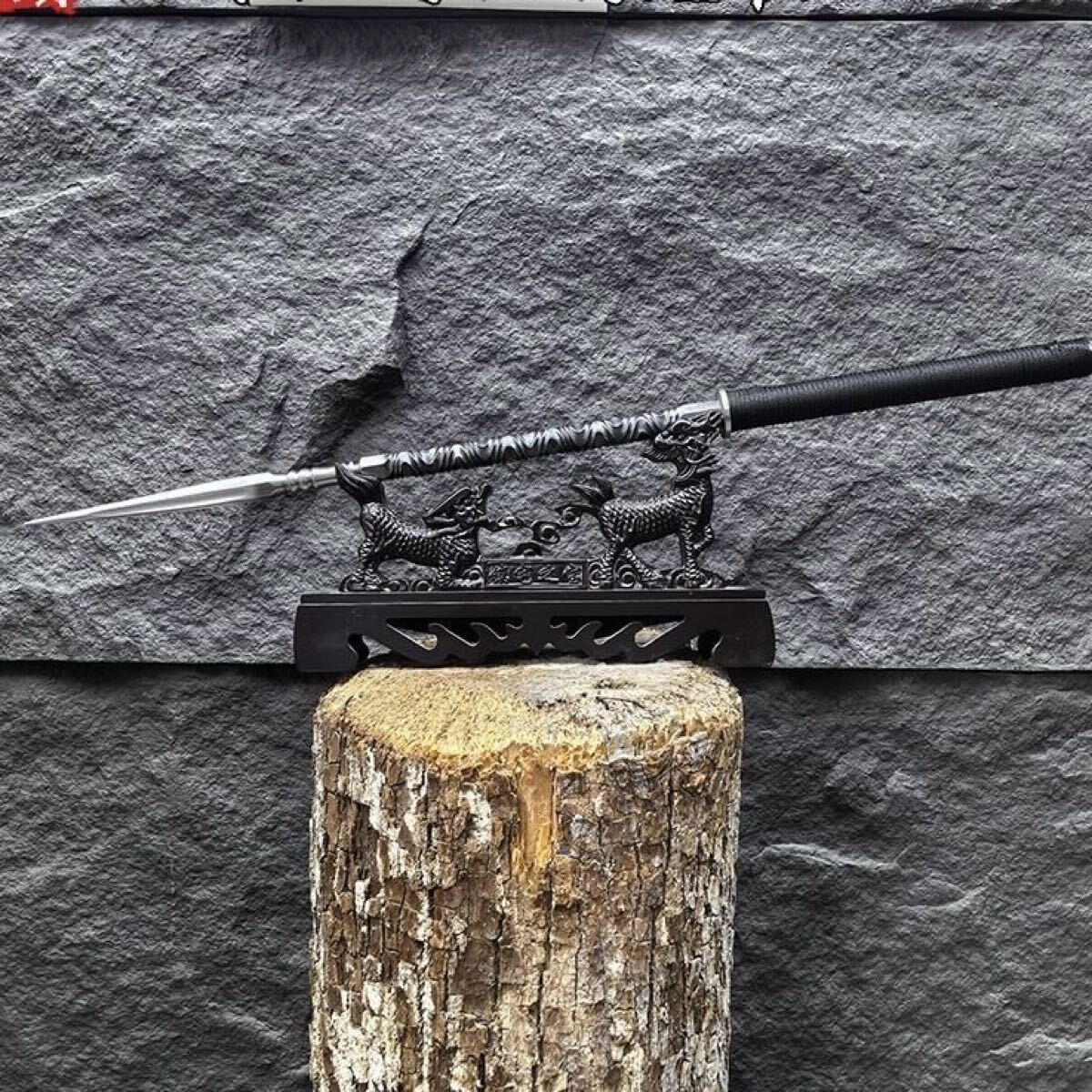 アウトドア 多機能 サバイバルツール 杖 金剛杵 トレッキングポール 長83cm 1.5kg 鋼製 頑丈装備 登山 