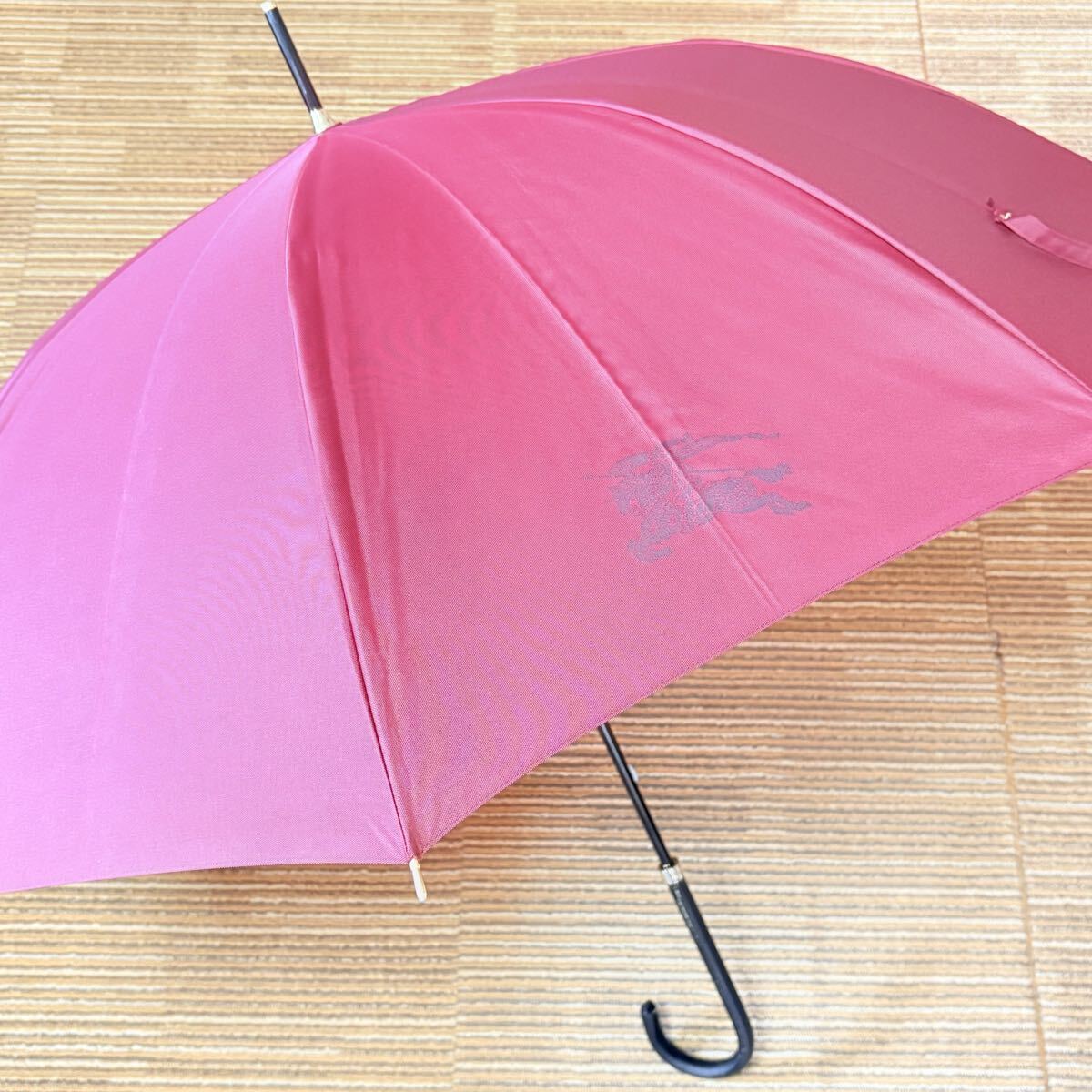BURBERRY バーバリー　晴雨兼用　長傘　ホースロゴ　ボルドー　メンズ　レディース