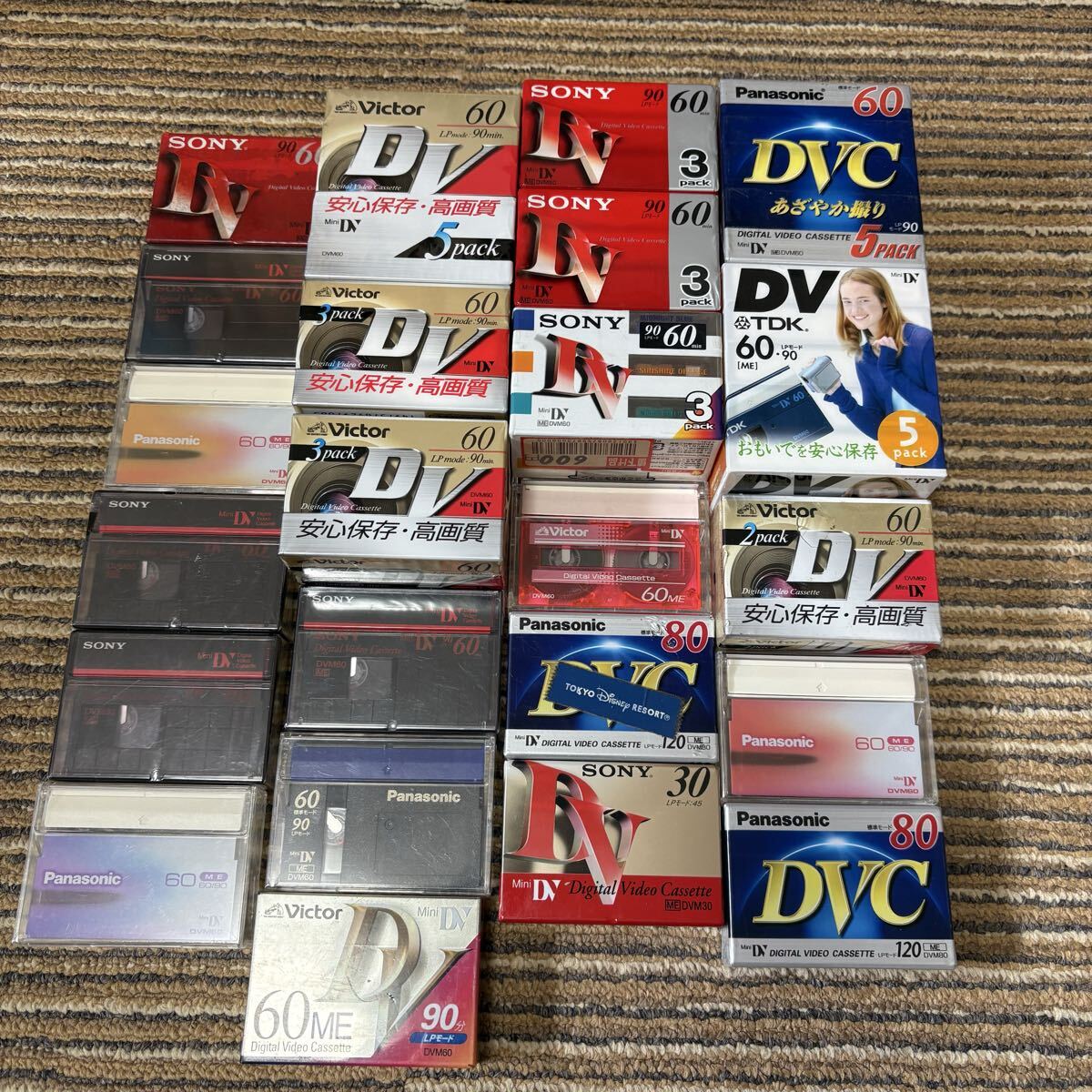 未使用ミニDVまとめ　カセットテープ　SONY/Panasonic/Victor/TDK レトロ　当時物　保管品