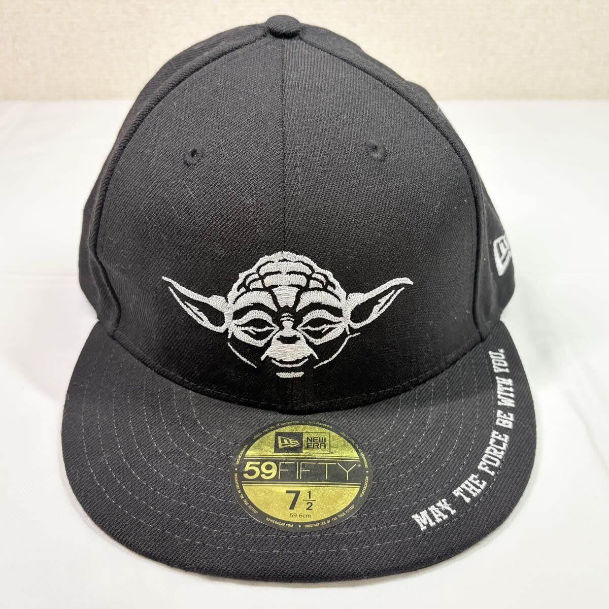 Star Wars スターウォーズ ヨーダ New Era キャップ帽子　59.6cm 中古　古着　ブラック