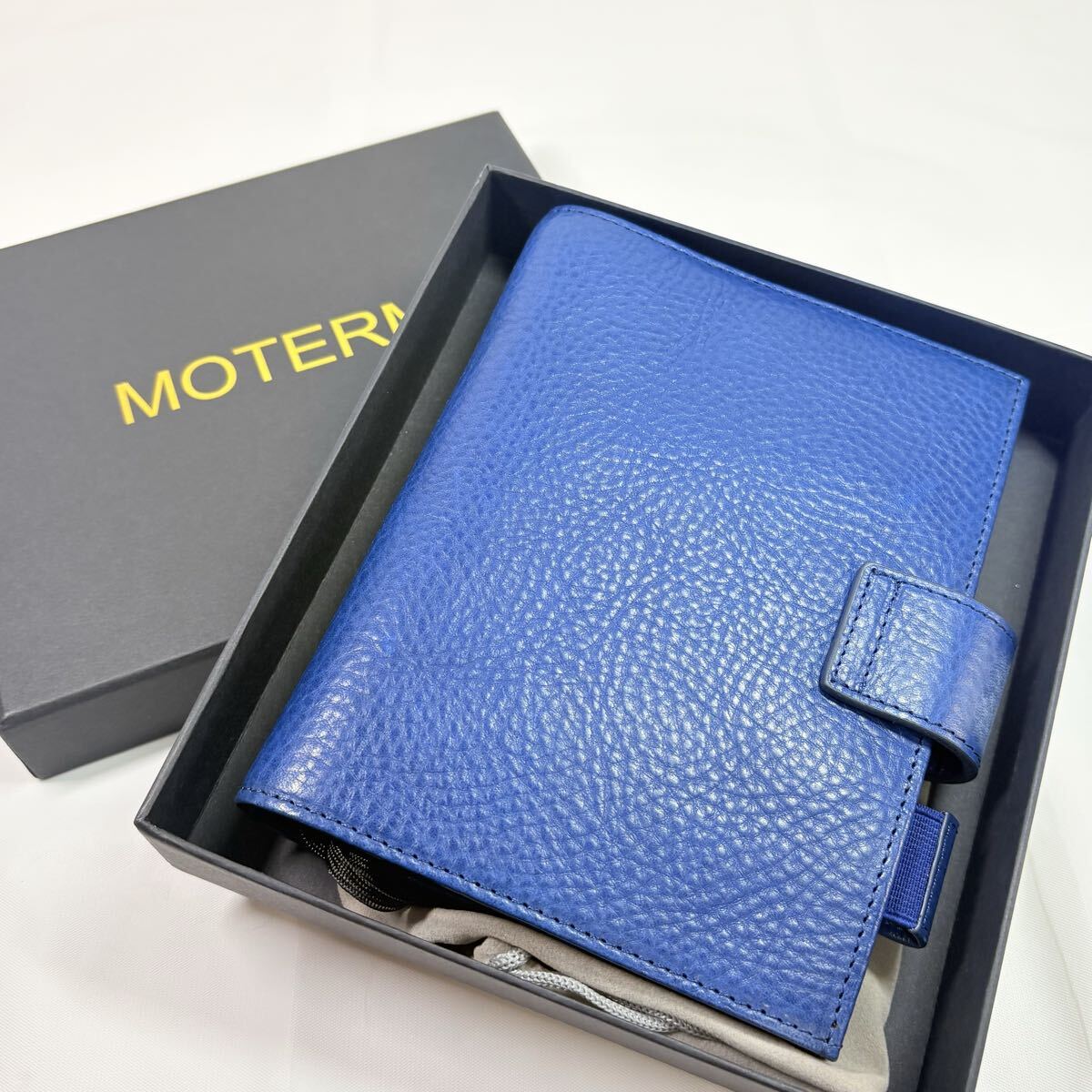 MOTERM モータム システム手帳 レザー　ブルー系　中古　保存袋