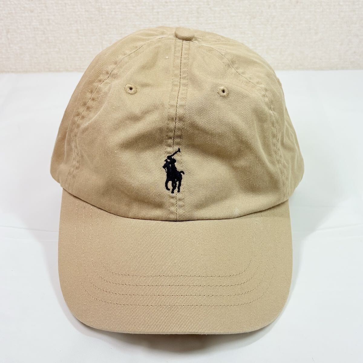 POLO RALPH LAUREN ポロラルフローレン　ベージュ　キャップ　帽子　ワンサイズ　59cm 古着