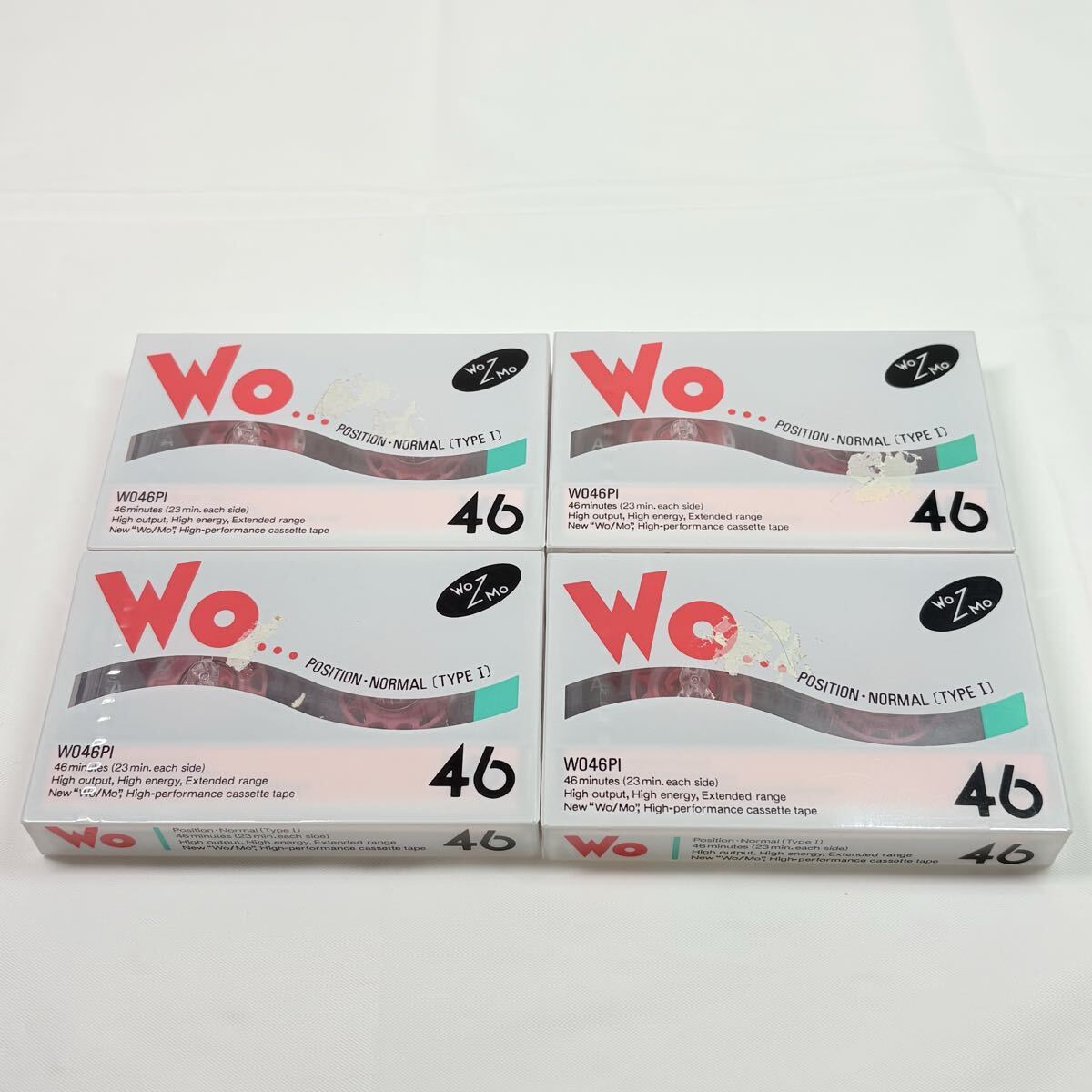 未開封品　希少　HITACHI ノーマル カセットテープ Wo W046PI ピンク　4点　記録媒体　レトロ　当時物