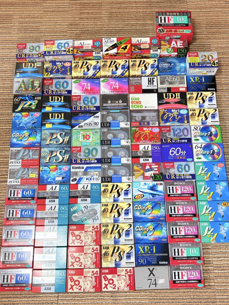 未使用カセットテープ100点以上大量まとめ！SONY/AXIA/ZETAS/TDK/maxell/Konica レトロ　当時物　記録媒体