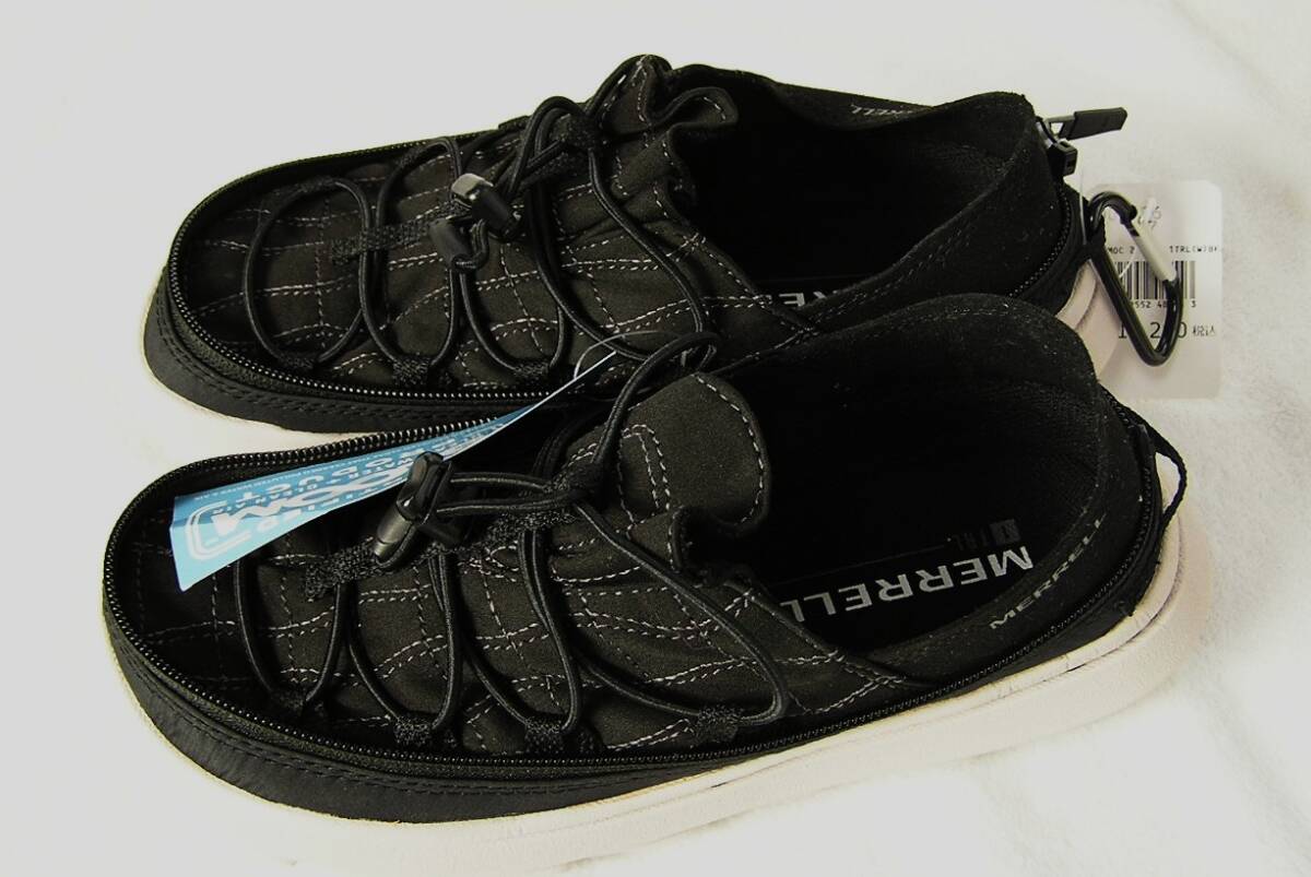 新品/MERRELL/メレル/HUT MOC2 PACK/ハットモック/軽量/黒/靴/アウトドアのセカンドシューズ リラックス時等に/レディース24cm/型番J005696