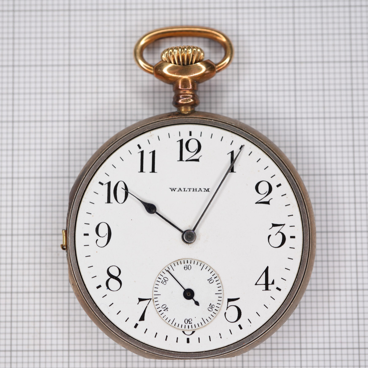 【希少】18K時計解体品？ WALTHAM ウォルサム 懐中時計 ムーブメント 文字盤 手巻き 7石 アンティーク ジャンク 機械式時計