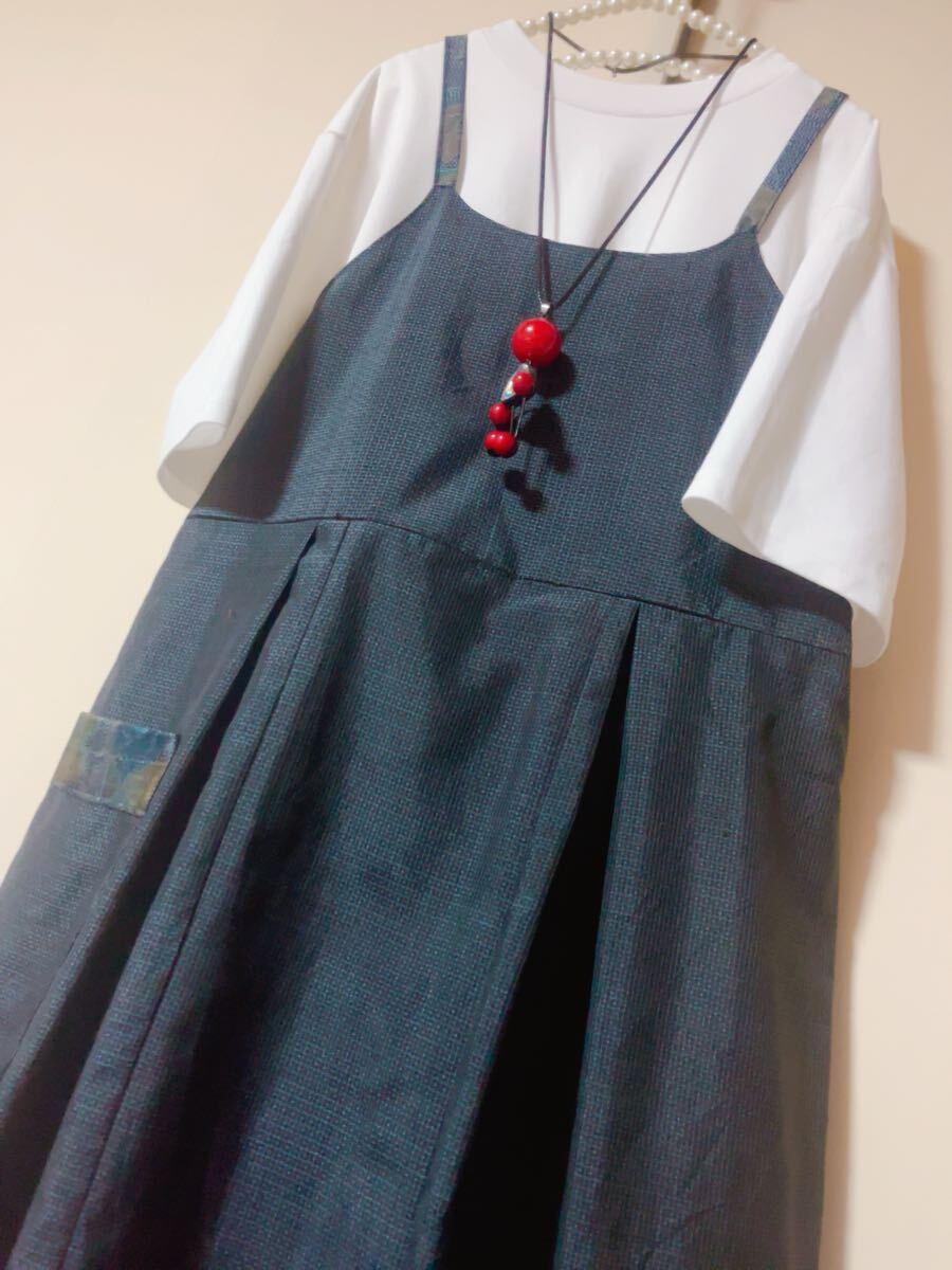 大島紬※正絹※大人可愛い※キャミワンピース※ハンドメイド※リメイク※古布