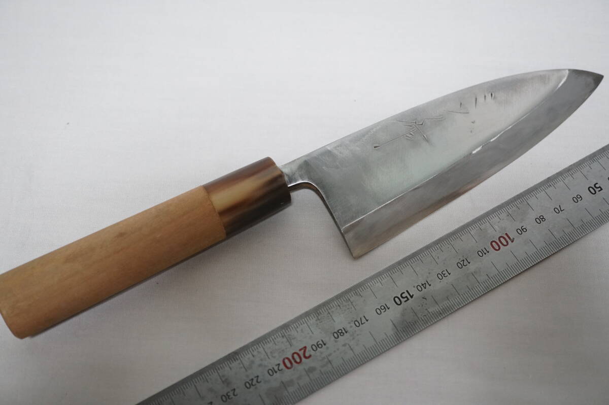 【クメ24】　ミソノ　鋼製　出刃包丁　刃渡実測約154mm　研ぎ済み　【送料￥185】
