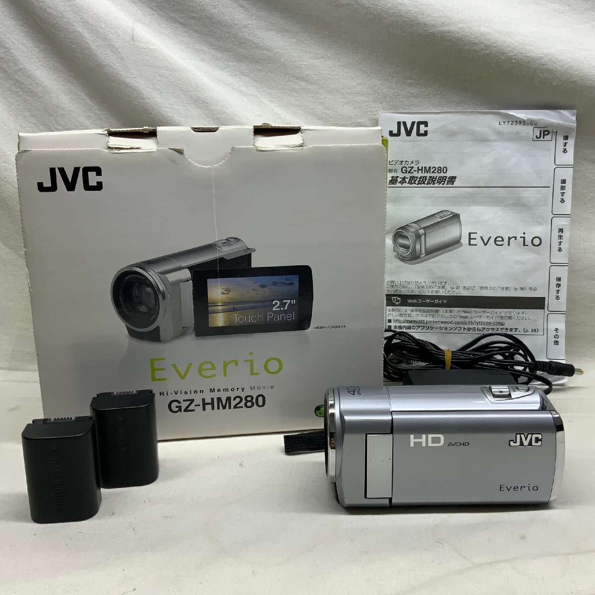 通電確認済み EVERIO ビデオカメラ GZ-HM280 SILVER JVCケンウッド