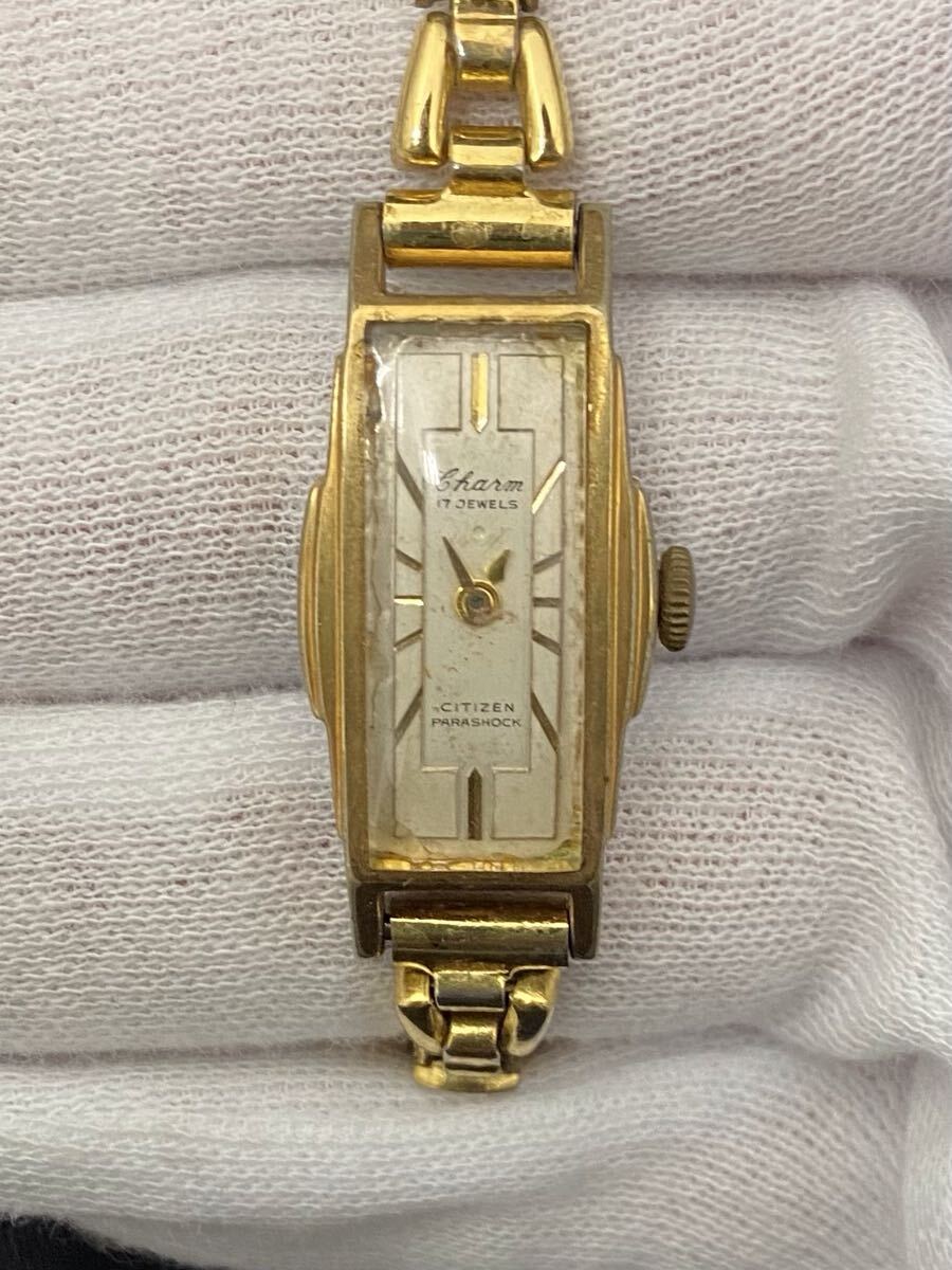 A755★CITIZEN シチズン 5401A PARASHOCK 17JEWELS 手巻き レディース腕時計 稼働品