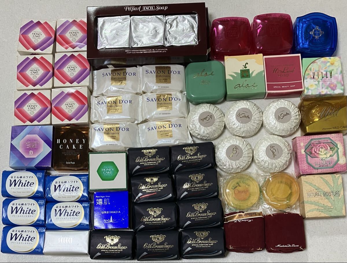 未使用 高級化粧石鹸まとめ 53個　資生堂ハニーケーキ 花王ホワイト 他 大量セット 固形石鹸 ソープ